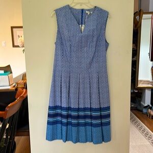 Tyler Boe sapphire and navy sleeveless cotton summer dress